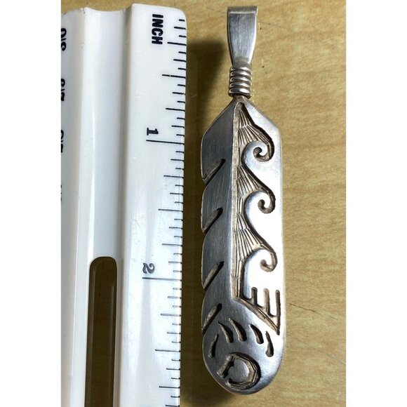 925 silver Feather design charm - Picture 2 of 10